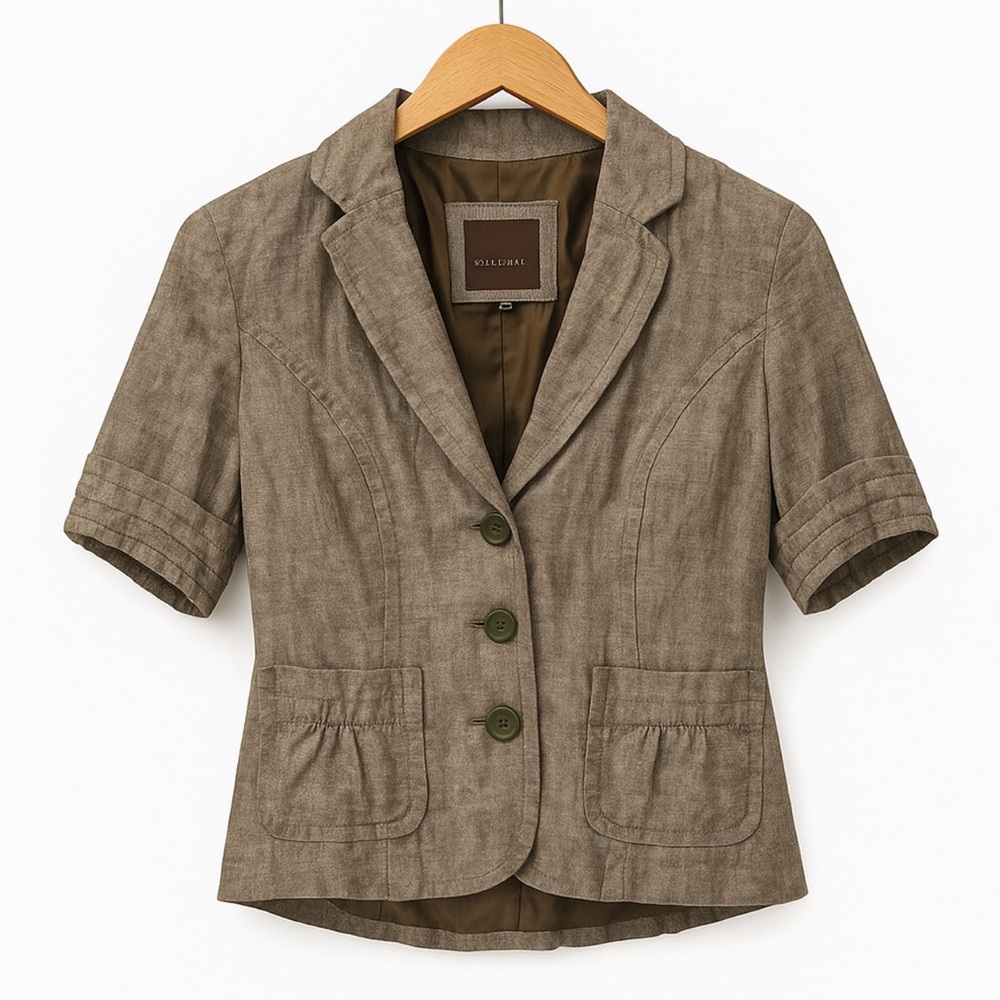 Vintage Y2K 100% Linen The Limited Women’s Button Front Blazer Top sz S Academia